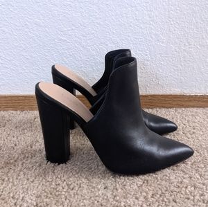Aldo Leather Block Heel Mules